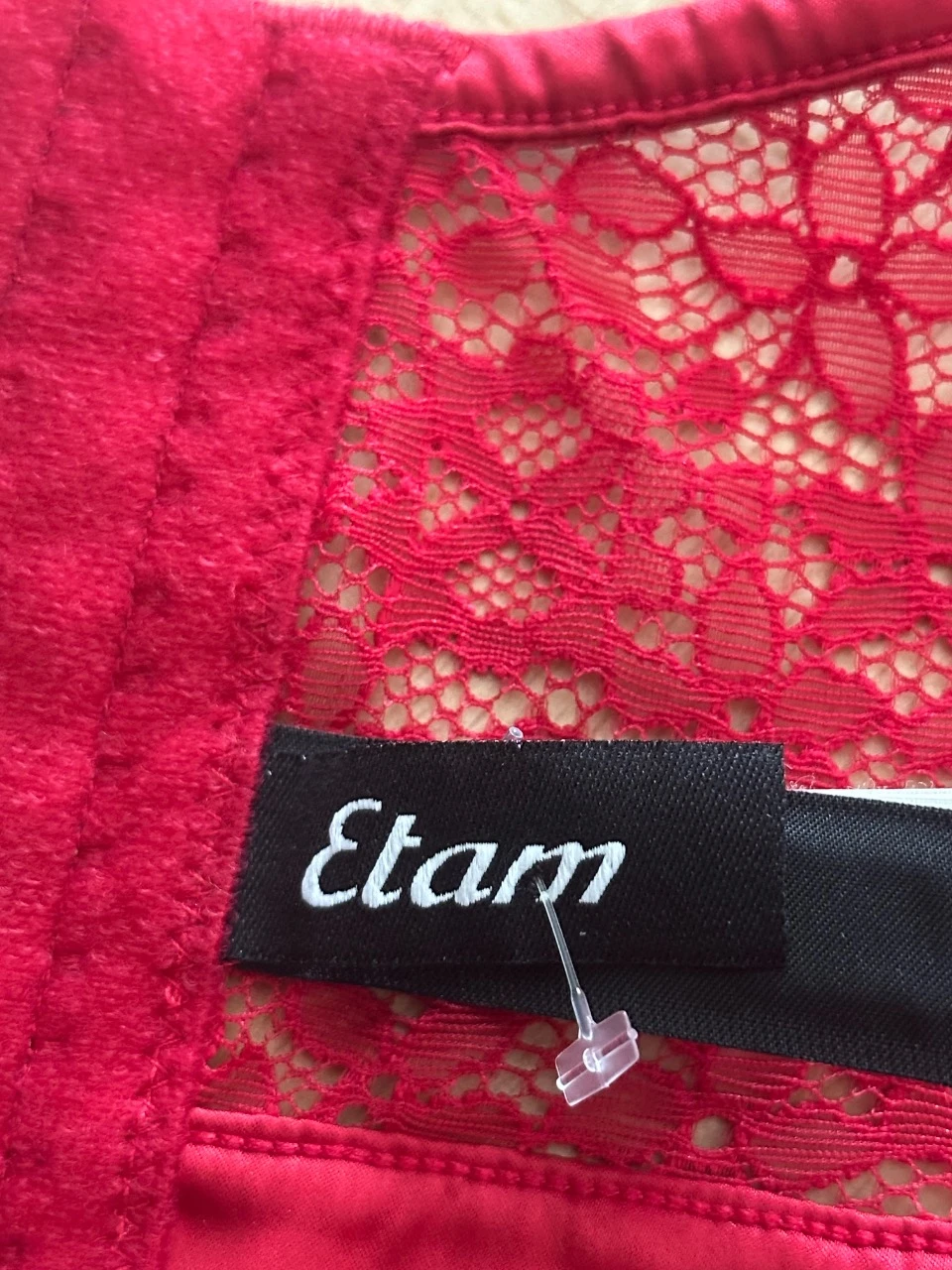 Bustier guêpière Etam vermelho renda 95C com porta-jarretelles – photo 9